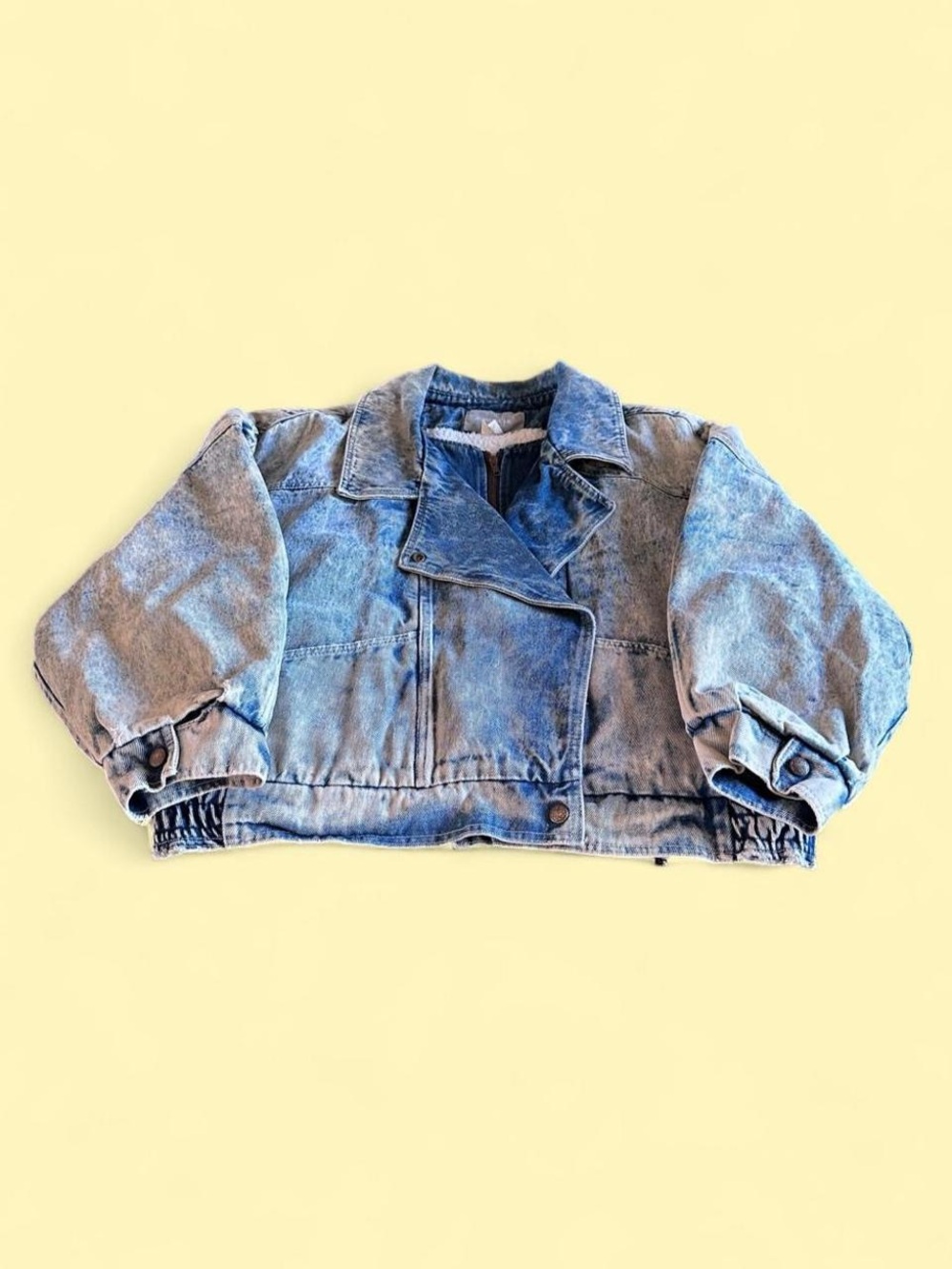 Vintage Jordache Motorcycle Denim Moto Jacket Acid Wash Women’s Size L